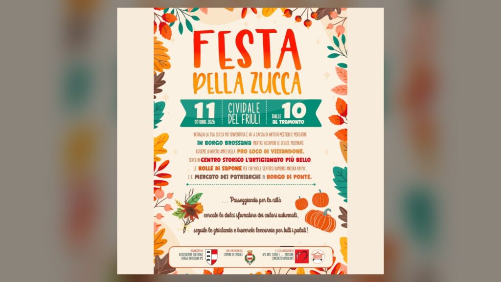 Locandina ufficiale della Festa della Zucca 2026 a Cividale del Friuli