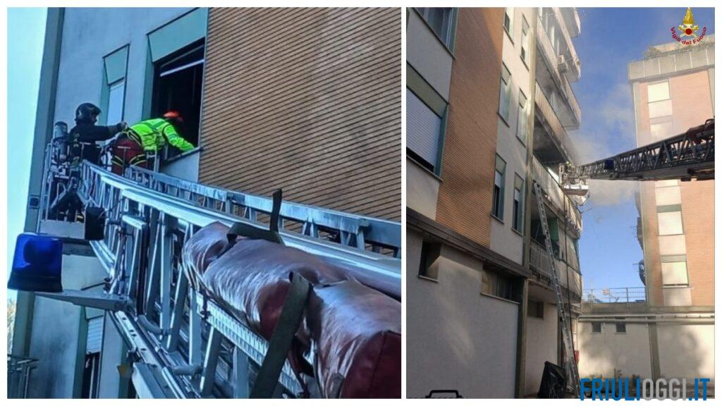 Incendio in un condominio a Monfalcone, quattro persone salvate dai vigili del fuoco