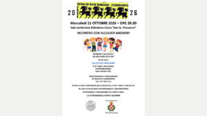 Locandina ufficiale dell’incontro con Alcolisti Anonimi a Codroipo il 21 ottobre 2026