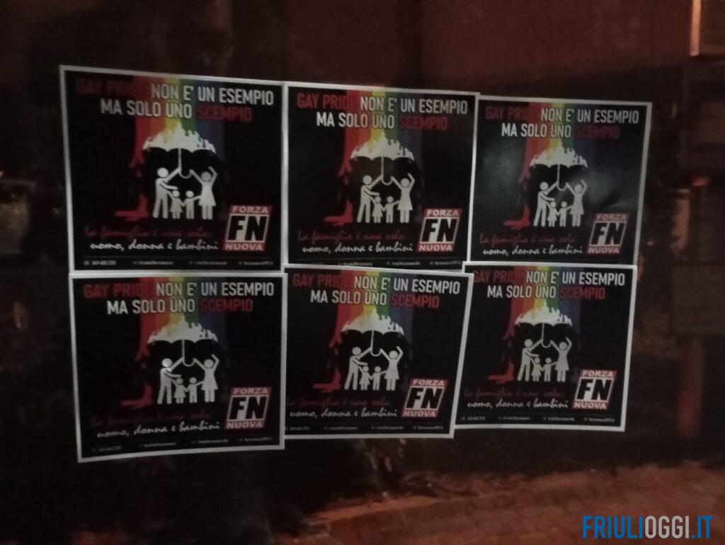 Manifesti contro il pride affissi nella notte a Udine