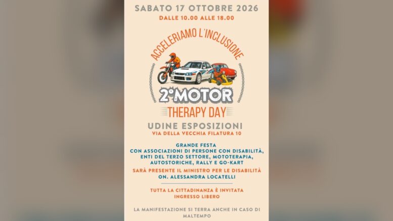 Locandina ufficiale del 2° Motor Therapy Day 2026 alla Fiera di Udine
