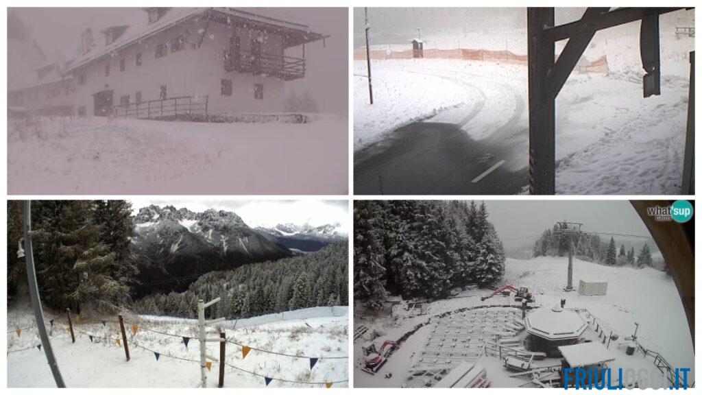 La neve imbianca le montagne del Friuli, ecco dove è arrivata