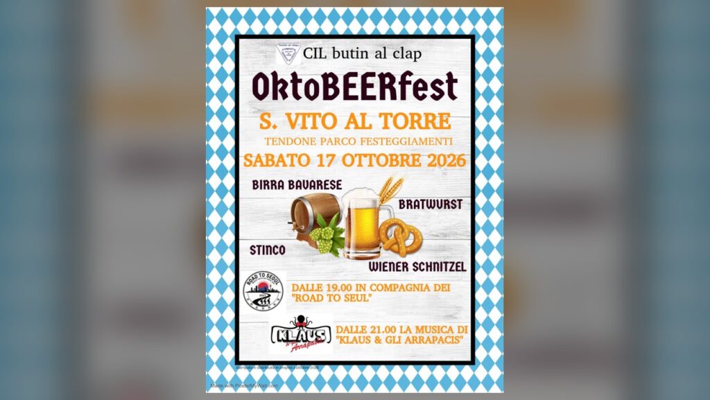 Locandina ufficiale dell’OktoBEERfest 2026 a San Vito al Torre