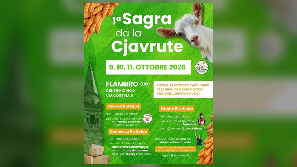 Locandina ufficiale della 1ª Sagra da la Cjavrute 2026 a Flambro di Talmassons