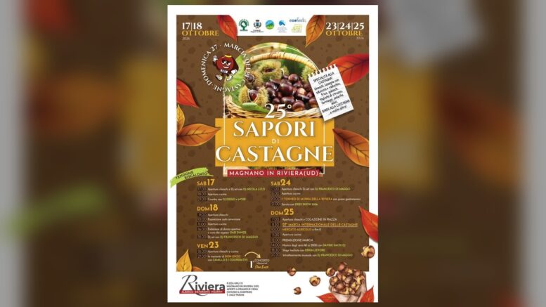 Locandina ufficiale della 25ª Sapori di Castagne 2026 a Magnano in Riviera