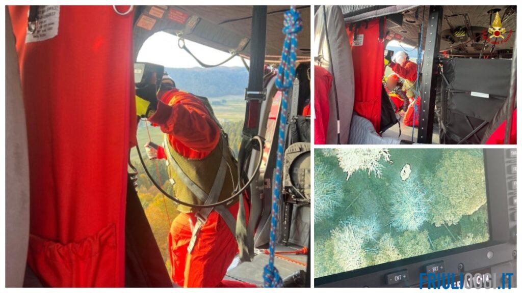 Si perdono nel bosco sul Cansiglio, escursionisti recuperati con l’elicottero