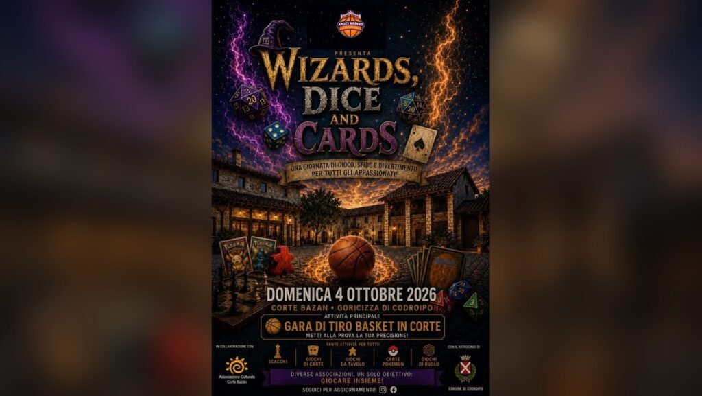 Locandina ufficiale di Wizards, Dice and Cards 2026 a Codroipo