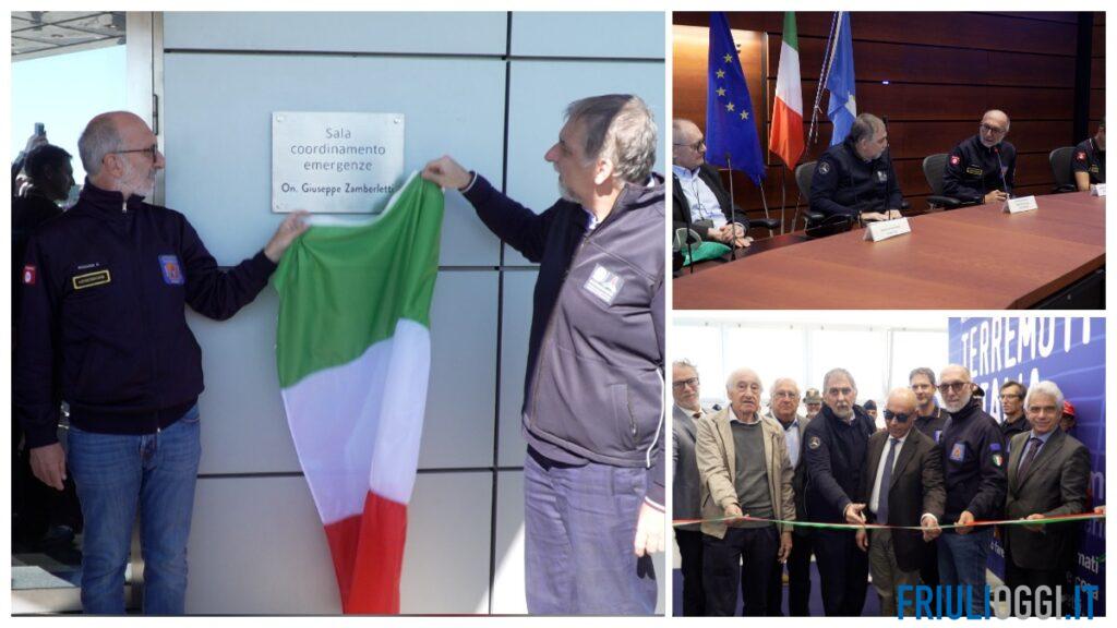 La sala delle emergenze di Palmanova intitolata a Giuseppe Zamberletti, padre della ricostruzione del Friuli